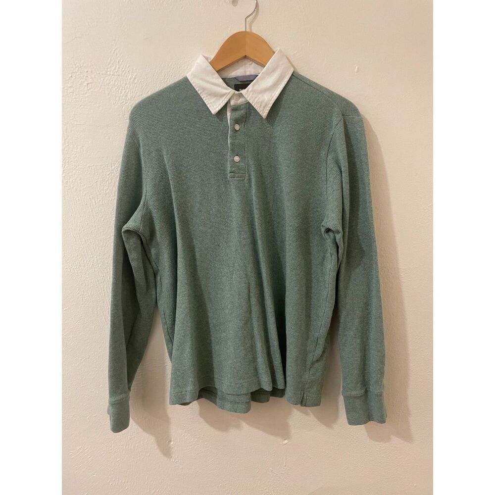 Bonobos Waffle Knit Rugby Green - Size Medium - EUC